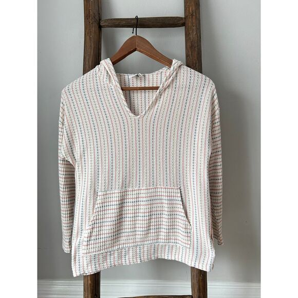 Paper Crane Pullover Hoodie Waffle Knit V-Neck Pocket Long Sleeve XS - Picture 1 of 3